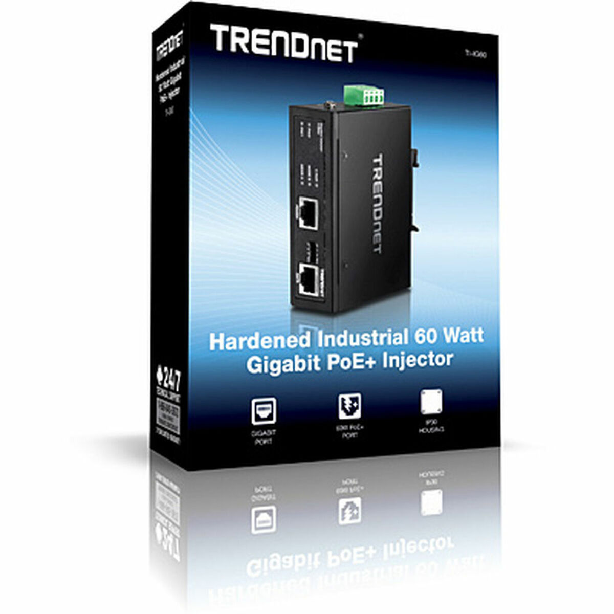 Injektor PoE Trendnet TI-IG60 1000 Mbit/s Černý